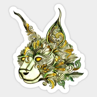 Decorative fantasy wolf head Sticker